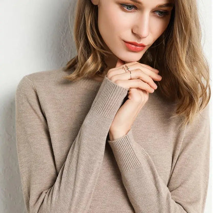 Maglia in lana merinos e microfibra, girocollo, regular fit, ideale per la Primavera e l'Autunno
