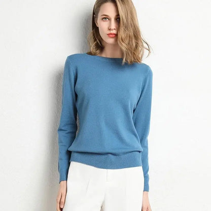 Maglia in lana merinos e microfibra, girocollo, regular fit, ideale per la Primavera e l'Autunno