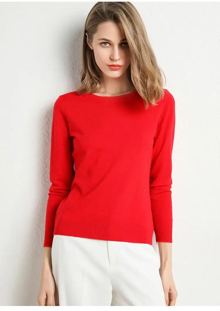 Maglia in lana merinos e microfibra, girocollo, regular fit, ideale per la Primavera e l'Autunno