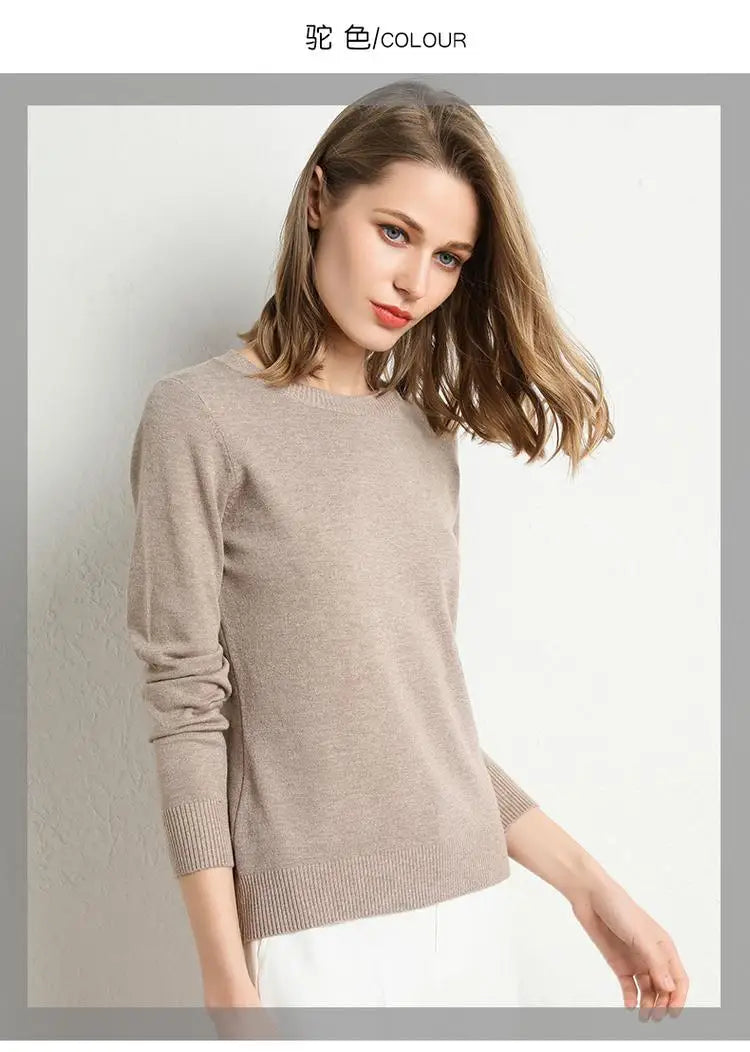 Maglia in lana merinos e microfibra, girocollo, regular fit, ideale per la Primavera e l'Autunno