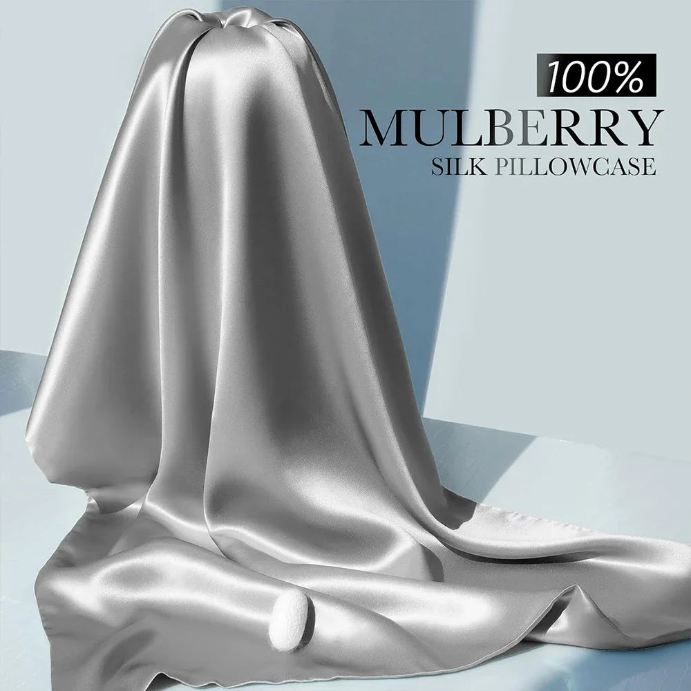 100% Natural Mulberry Silk Pillowcase with Hidden Zipper Double Sided Pure Silk Pillow Case Touch Soft &Cool Suitable for Summer