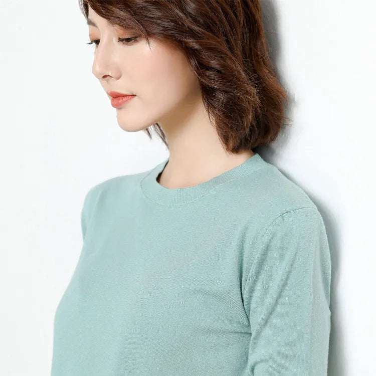 Maglia in lana merinos e microfibra, girocollo, regular fit, ideale per la Primavera e l'Autunno