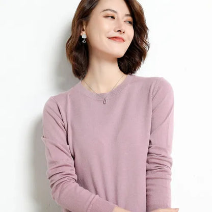 Maglia in lana merinos e microfibra, girocollo, regular fit, ideale per la Primavera e l'Autunno