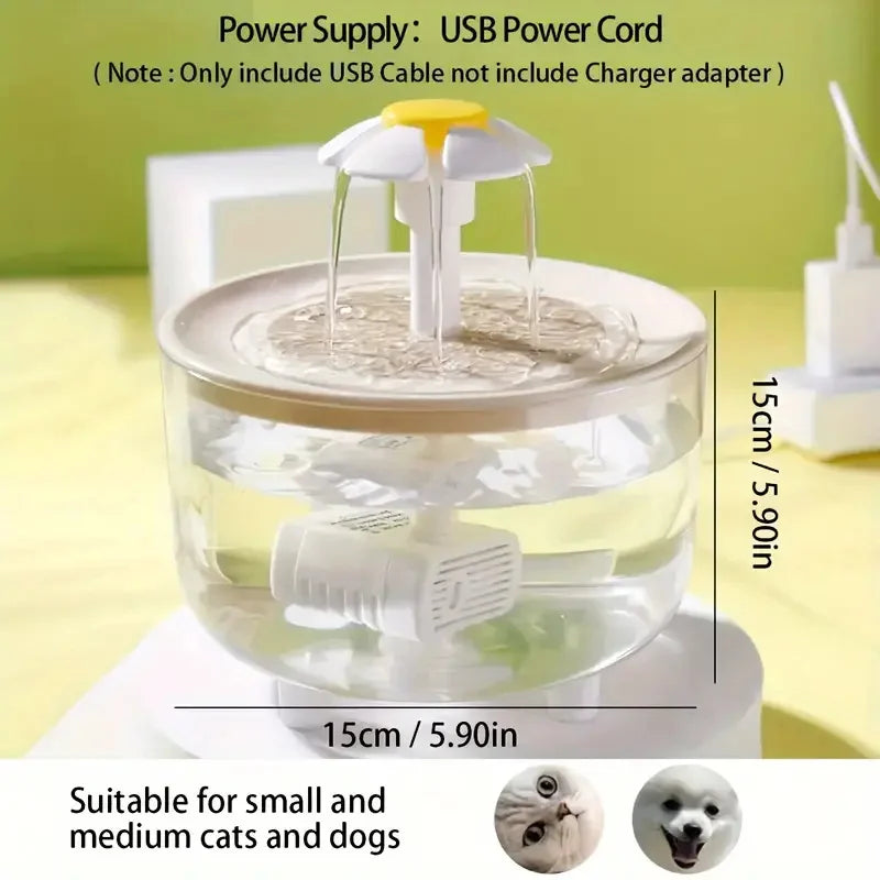 USB Electric Mute 1L Pet Water Fountain Automatic Cat Drink Bowl Filter Pet Drinking Dispenser Drinker For Cats Water Filter