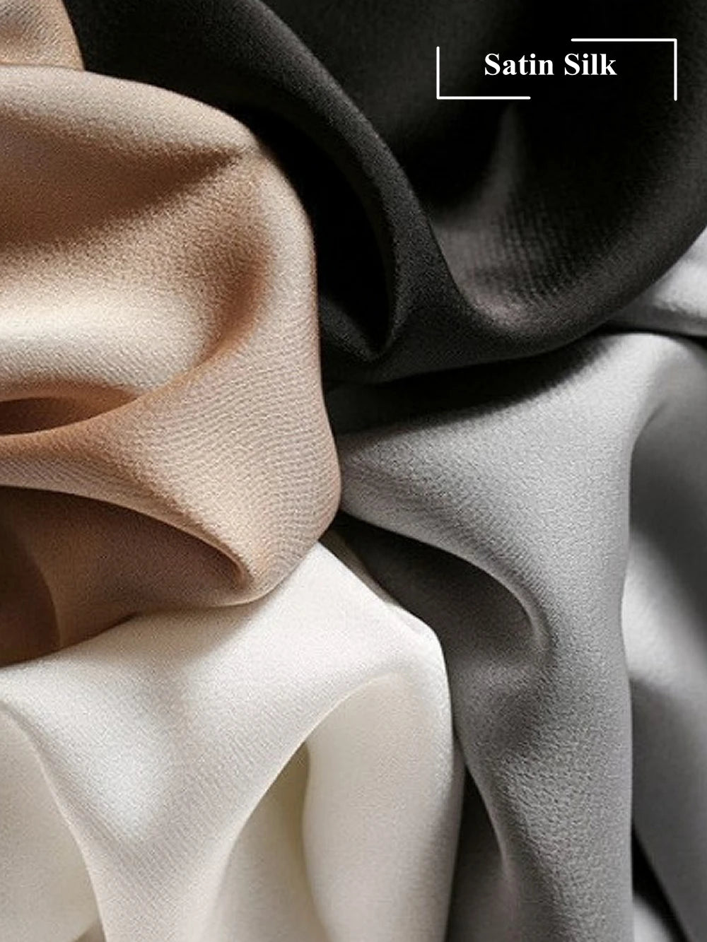 Top in raso di seta — scollo a V, colori eleganti in tinta unita