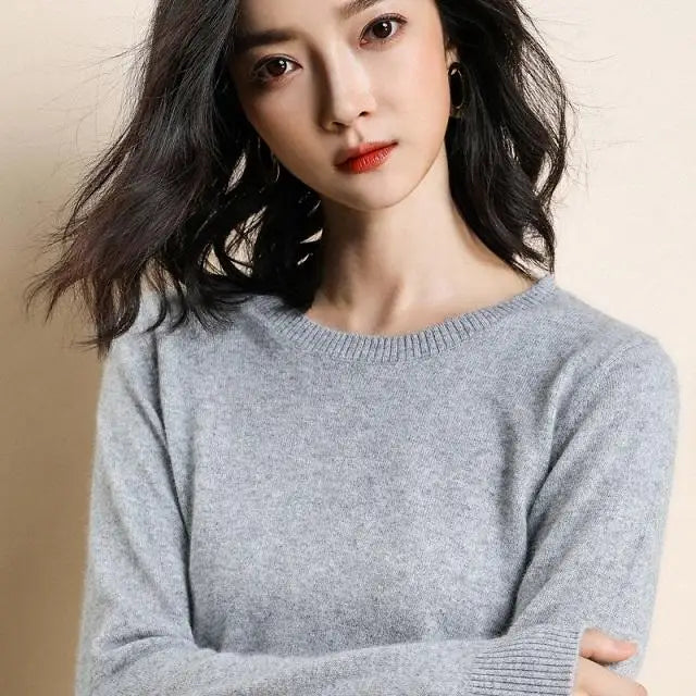 Maglia in lana merinos e microfibra, girocollo, regular fit, ideale per la Primavera e l'Autunno