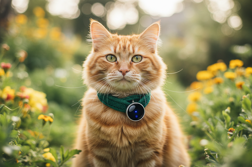 Gatto con localizzatore